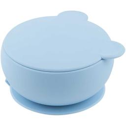 Тарелка с крышкой на присоске MinikOiOi Bowly Mineral Blue, глубокая (101080003)