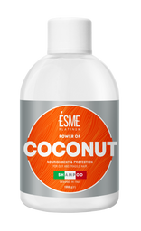 Шампунь Esme Platinum Coconut з маслом кокосу, для сухого та ламкого волосся, 1000 мл