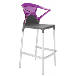 Барное кресло Papatya Ego-K, антрацит с фиолетовым (429696)