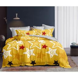 Комплект постельного белья Ecotton Комфорт 961 А Звезды, бязь, евростандарт, желтый (23417)
