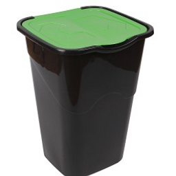 Ведро для мусора с крышкой Heidrun Refuse, 50 л, черный с зеленым (1433)