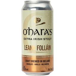 Пиво O'Hara's Leann Follain Extra Stout, темное, 6%, ж/б, 0,44 л