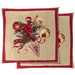 Наволочка новорічна Lefard Home Textile Santa Claus гобеленова з люрексом, 45х45 см (732-245)