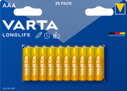 Батарейка Varta Long Life AАA Bli Alkaline, 1,5 V, 20 шт. (4103101420)