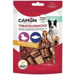 Ласощі для собак Camon Treats & Snacks Кубики з качки та тріски 80 г