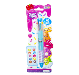 Многоцветная ароматная шариковая ручка Scentos Sugar Rush Феерическое настроение, 10 цветов, голубой (31021)