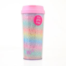 Тамблер-стакан Yes Rainbow, с глитером, 480 мл, разноцветный (707007)