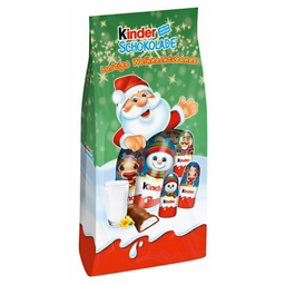 Набор шоколадных фигурок Kinder Веселая рождественская компания, с молочной начинкой 102 г (913667)