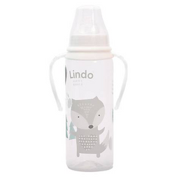 Пляшечка для годування Lindo, з ручками, 250 мл, білий (Li 141 біл)