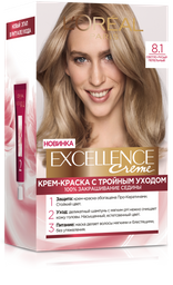 Фарба для волосся L’Oréal Paris Excellence Creme, відтінок 8.1 (світло-русявий попелястий), 176 мл (A9949400)