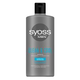 Шампунь Syoss Сlean&Cool Men с Ментолом, для нормальных и жирных волос, 440 мл