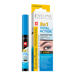 Корректор для бровей Eveline Eyebrow Therapy Professional Total Action 8 в 1 с хной 10 мл (LTUKOR8W1HEN)