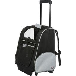Сумка-рюкзак для собак Trixie Trolley, полиэстер, до 8 кг, 32х45х25 см, черная с серым