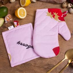 Набор MirSon №7008: прихватка, 17х17 см и рукавичка, 27х17 см, розовый (2200006772750)
