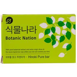 Мило для рук та тіла Lion Shingmulnara Botanic Nation Hinoki Pure Bar Soap, з екстрактом кипарису, 100 г
