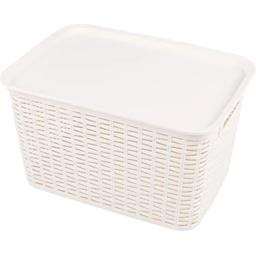 Універсальний пластиковий кошик Supretto для білизни з кришкою білий 20 л (82970001)