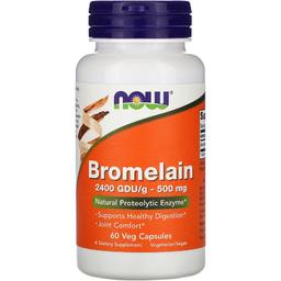 Бромелаїн Now Bromelain 500 мг 60 капсул