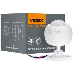 Датчик движения и освещенности Videx 220V 1200W инфракрасный белый (VL-SPS27W)