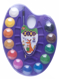 Акварельные краски на палитре ZiBi Kids Line, 12 цветов, фиолетовый (ZB.6558-07)