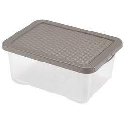 Ящик пластиковый с крышкой под кровать Heidrun Intrigobox, 18 л, 43х33х18 см, серо-коричневый (4682)