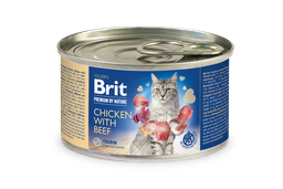 Влажный корм для котов Brit Premium by Nature Chicken with Beef, курица с говядиной, 200 г
