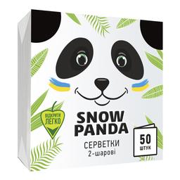 Двошарові паперові серветки Сніжна Панда, 50 шт., білий
