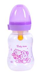 Бутылочка для кормления Baby Team, с латексной соской, 125 мл, фиолетовый (1300_фиолетовый)