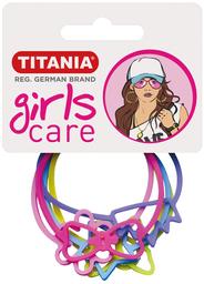 Набір різнокольорових резинок для волосся Titania з прикрасами, 6 шт., 4 см (7829 GIRL)