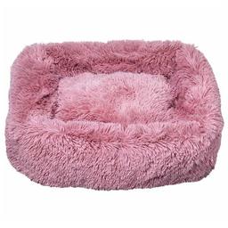 Лежак плюшевый для животных Milord Ponchik, прямоугольный, размер L, розовый (VR02//0384)