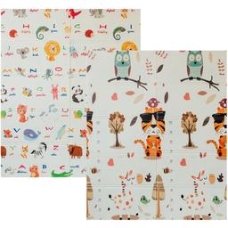 Дитячий килимок Poppet Тигреня в лісі та Світ тварин двосторонній складний 150х180x1 см (PP020-150)