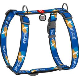 Шлея для собак анатомическая Waudog Nylon Флаг, S, голубой (5140-0229)