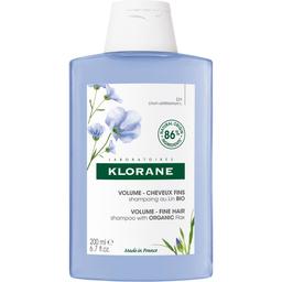 Шампунь Klorane Volume-Fine Hair with Organic Flax для надання об'єму тонкому волоссю 200 мл