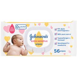 Дитячі вологі серветки Johnson’s Baby Extra Sensitive Wipes Екстра ніжні 56 шт.