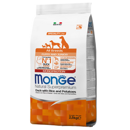 Monge Dog All breeds Puppy&Junior, для цуценят всіх порід, качка з рисом, 2,5 кг