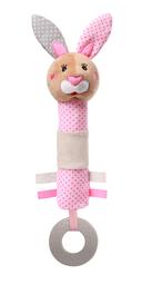 Іграшка-піщалка BabyOno Кролик Юлія, 24 см, рожевий (621)