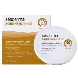 Компактная солнцезащитная пудра для лица Sesderma Screenses SPF 50 Brown, 10 г