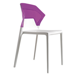 Стул Papatya Ego-S, белое сиденье, верх прозрачно-пурпурный (390637)