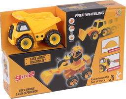 Игровой набор Kaile Toys Строительная техника 9 в 1, желтый (KL713-1)