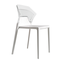 Стул Papatya Ego-S, белое сиденье, верх прозрачно-чистый (390996)