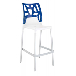 Барний стілець Papatya Ego-Rock, білий з синім (431965)