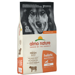 Сухой корм для взрослых собак крупных пород Almo Nature Holistic Dog, L, со свежей говядиной, 12 кг (766)