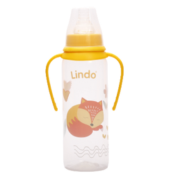 Бутылочка для кормления Lindo, с ручками, 250 мл, желтый (Li 141 жов)