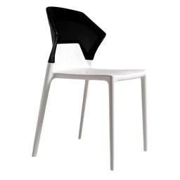 Стул Papatya Ego-S, белое сиденье, верх черный (390934)