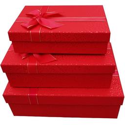 Набір подарункових коробок UFO 3 шт. червоний (m1340-0506 Набор 3 шт RED прям.)