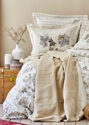 Набор постельное белье с покрывалом Karaca Home Ginza kahve 2020-1, евро, светло-коричневый, 5 предметов (svt-2000022231220)