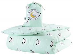 Комплект постільної білизни для немовлят в ліжечко Papaella Панда, м'ятний, 135х100 см (8-33346)
