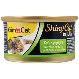 Влажный корм для кошек GimCat ShinyCat in Jelly, с курицей и папаей, 70 г