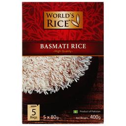 Крупа World's Rice Basmati, шліфований, довгозернистий, 80 г, 5 шт. (476239)