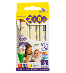 Карандаши восковые ZiBi Jumbo Baby Line, треугольные, 6 шт. (ZB.2483)