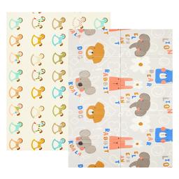 Дитячий двосторонній складний килимок Poppet Кольорові звірята та Іграшкові коники, 150х200х0,8 см (PP016-150H)